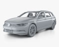 Volkswagen Passat variant with HQ interior and Engine 2014 Modèle 3d clay render