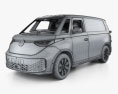 Volkswagen ID Buzz Cargo с детальным интерьером 2024 3D модель wire render