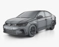 Volkswagen Virtus 2024 3d model wire render
