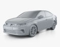 Volkswagen Virtus 2024 3D-Modell clay render