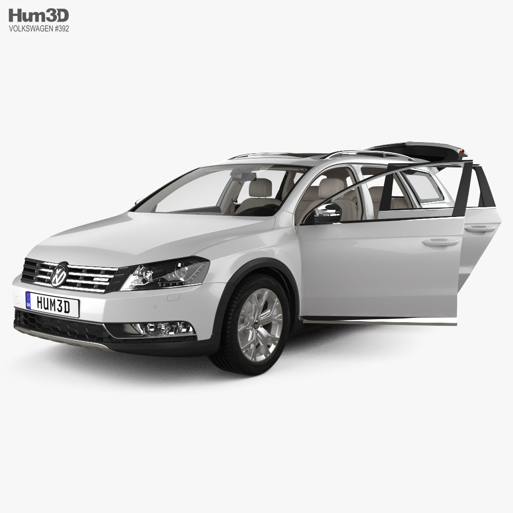 Volkswagen Passat Alltrack з детальним інтер'єром 2011 3D модель