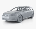 Volkswagen Passat Alltrack with HQ interior 2014 3d model clay render