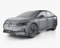 Volkswagen ID.7 2024 3D-Modell wire render