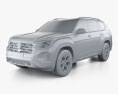Volkswagen Atlas SEL Peak Edition 2023 3D 모델  clay render