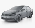 Volkswagen Santana sedan 2024 Modelo 3d wire render