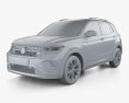 Volkswagen T-Cross R-Line 2024 Modello 3D clay render