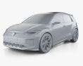 Volkswagen ID GTI 2024 3d model clay render