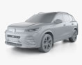 Volkswagen Tiguan eHybrid R-Line 2024 3Dモデル clay render