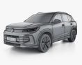 Volkswagen Tiguan 2024 3D-Modell wire render