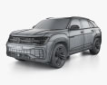 Volkswagen Teramont X R Line 2022 3D模型 wire render