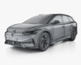 Volkswagen ID.7 tourer 2024 3D模型 wire render