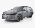 Volkswagen Passat variant 2023 3D模型 wire render