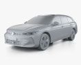 Volkswagen Passat variant 2023 Modèle 3d clay render