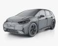 Volkswagen ID.3 GTX 2024 3D модель wire render