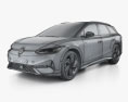 Volkswagen ID.7 tourer GTX 2024 3D模型 wire render