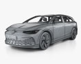 Volkswagen ID Space Vizzion with HQ interior 2019 3D-Modell wire render