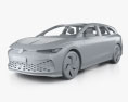 Volkswagen ID Space Vizzion with HQ interior 2019 3D-Modell clay render