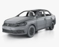 Volkswagen Santana sedan with HQ interior 2021 3D-Modell wire render