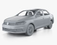 Volkswagen Santana sedan with HQ interior 2021 3D-Modell clay render