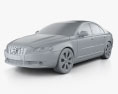 Volvo S80 2014 3D-Modell clay render