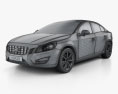 Volvo S60 2014 3D-Modell wire render