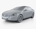 Volvo S60 2014 3D模型 clay render