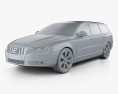 Volvo V70 2014 3D模型 clay render
