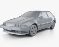 Volvo 480 1995 3D 모델  clay render