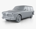 Volvo Amazon wagon 1961 3d model clay render