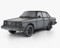 Volvo 244 セダン 1993 3Dモデル wire render