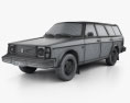 Volvo 245 wagon 1993 3D модель wire render