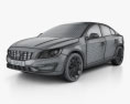 Volvo S60 2016 3D 모델  wire render