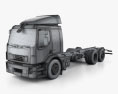 Volvo FE シャシートラック 2014 3Dモデル wire render