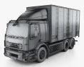 Volvo FE 混合動力 箱式卡车 2014 3D模型 wire render
