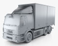 Volvo FE 混合動力 箱式卡车 2014 3D模型 clay render