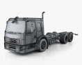 Volvo FE LEC 底盘驾驶室卡车 2014 3D模型 wire render