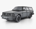 Volvo 245 wagon 1993 3D 모델  wire render