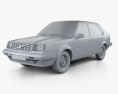 Volvo 345 5-Türer 1991 3D-Modell clay render