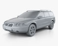 Volvo XC70 2004 3D模型 clay render