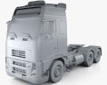 Volvo FH Camion Tracteur 3 essieux 2012 Modèle 3d clay render