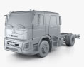 Volvo FMX Crew Cab シャシートラック 2017 3Dモデル clay render