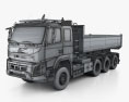 Volvo FMX Tridem 自卸式卡车 2017 3D模型 wire render