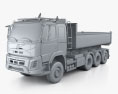 Volvo FMX Tridem ティッパートラック 2017 3Dモデル clay render