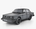 Volvo 244 1993 3Dモデル wire render