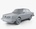 Volvo 244 1993 3D-Modell clay render