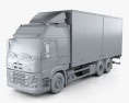Volvo FM 370 Box Truck 2017 3d model clay render