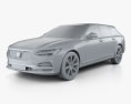 Volvo V90 T6 Inscription 2019 3Dモデル clay render