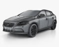 Volvo V40 T4 Momentum 2016 3D 모델  wire render