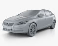 Volvo V40 T4 Momentum 2016 3D-Modell clay render