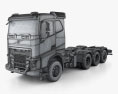 Volvo FH Chassis Truck 4-axle 2019 3d model wire render
